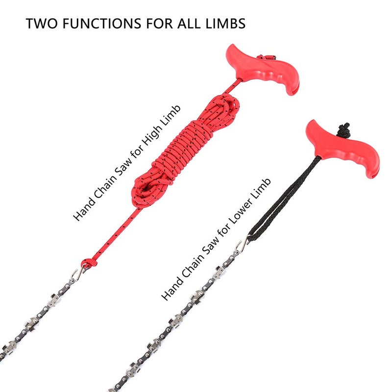 Skyocean Hand Chain Saw for High Limb Tree Branch with 50 Inch Long Chainsaw 34 Blades on Double Sides and Two 5M Ropes, Easy for Cutting High Branch Upon 7M, Perfect Survivalist Tool & Camping Garden Gear. - Image 3